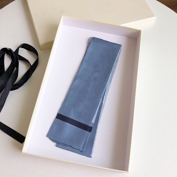 designer brand silk scarf women's fashion small scarves headband silks letter scarfs size 120*8cm, Blue;gray
designer brand silk scarf women's fashion small scarves headband silks letter scarfs size 120*8cm, Blue;gray