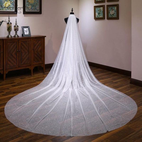 bridal veils sparkly veil with comb one layer 4 meters glitter shiny ivory wedding accessories velos de novia voile mariee, Black
bridal veils sparkly veil with comb one layer 4 meters glitter shiny ivory wedding accessories velos de novia voile mariee, Black