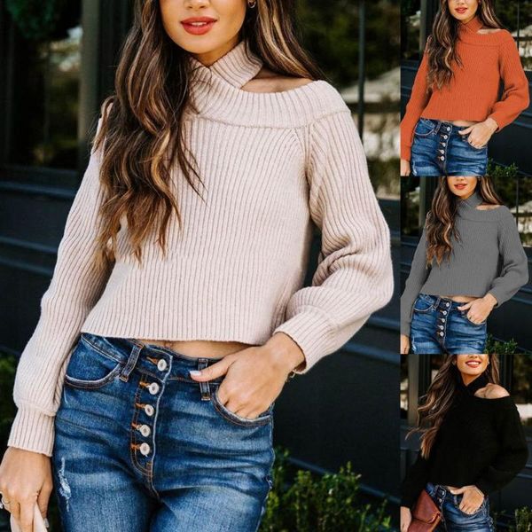 women's sweaters turtleneck women off-shoulder knitted stripes high neck halter solid color slim knit sweater for outdoor pullovers, White;black
women's sweaters turtleneck women off-shoulder knitted stripes high neck halter solid color slim knit sweater for outdoor pullovers, White;black