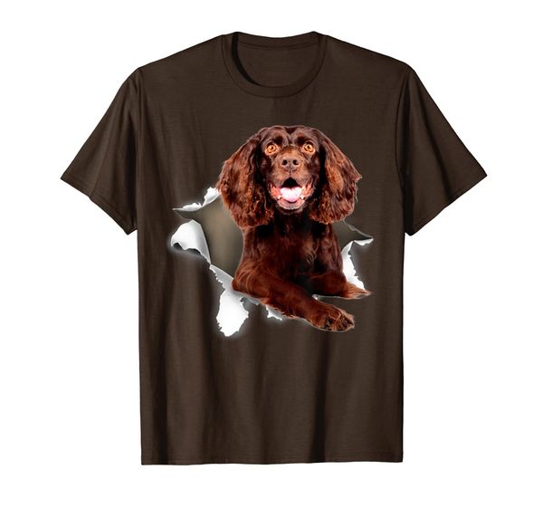 boykin spaniel torn t shirt, boykin spaniel dog torn shirt, White;black
