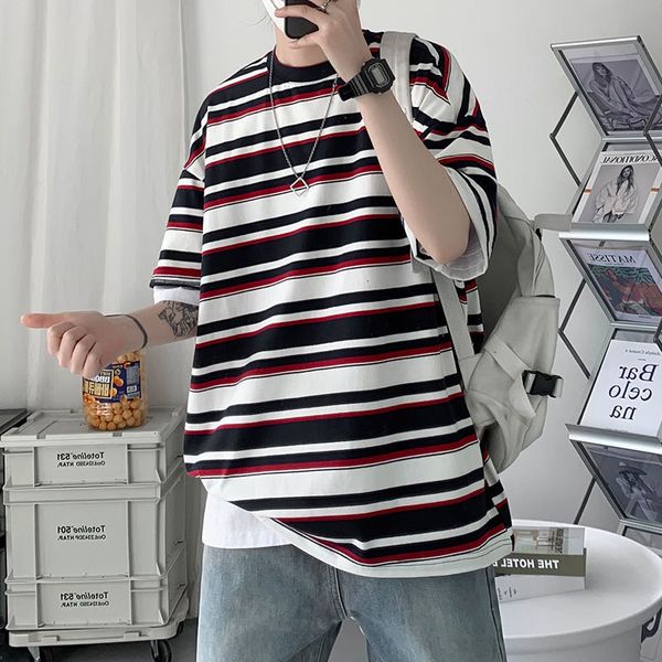 hoodies summer cotton t-shirt men's fashion striped tshirt men streetwear korean loose short-sleeved t shirt mens s-5xl, Black
hoodies summer cotton t-shirt men's fashion striped tshirt men streetwear korean loose short-sleeved t shirt mens s-5xl, Black
