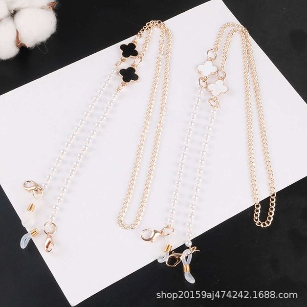 new eyewear mask anti loss rope dual purpose creative clover black metal chain hanging neck double button 72cm
new eyewear mask anti loss rope dual purpose creative clover black metal chain hanging neck double button 72cm