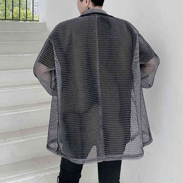 women's jackets transparent mesh solid female jacket summer trend personality single-breasted thin wmd0442 h2up, Black;brown
women's jackets transparent mesh solid female jacket summer trend personality single-breasted thin wmd0442 h2up, Black;brown