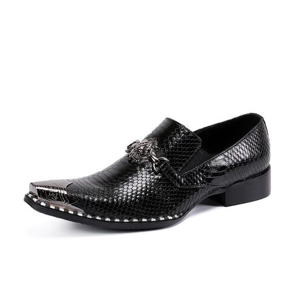 men formal business minimalist shoes for full grain leather retro crocodile designer dress, Black
men formal business minimalist shoes for full grain leather retro crocodile designer dress, Black