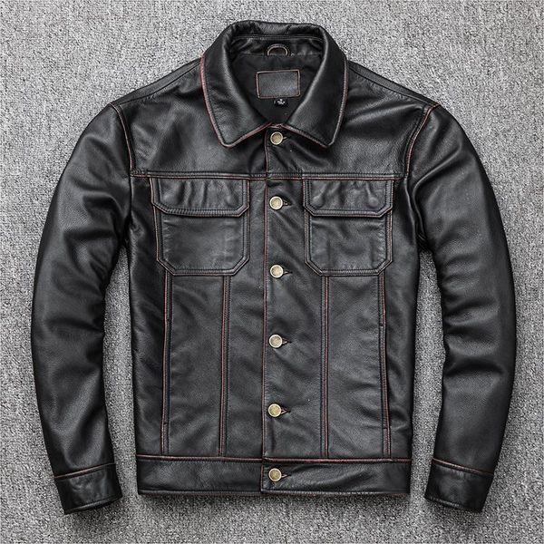 men's leather & faux 2022 fashion vintage genuine jacket men short cowhide slim fit locomotive real male casule coat, Black
men's leather & faux 2022 fashion vintage genuine jacket men short cowhide slim fit locomotive real male casule coat, Black
