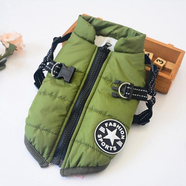 dog apparel winter pet jacket coat thickening warm puppy clothes with hood