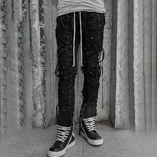 men's jeans iefb autumn 2021 niche patchwork strings bandage trouser high waist casual slim drawstring long pants streetwear fashion, Blue
men's jeans iefb autumn 2021 niche patchwork strings bandage trouser high waist casual slim drawstring long pants streetwear fashion, Blue