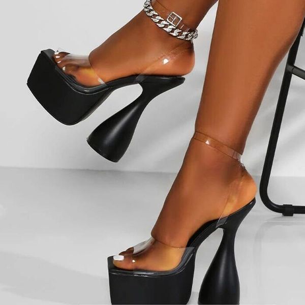 dress shoes leopard land summer women's transparent pvc platform fashion hollow stage performance high-heeled sandals, Black
dress shoes leopard land summer women's transparent pvc platform fashion hollow stage performance high-heeled sandals, Black