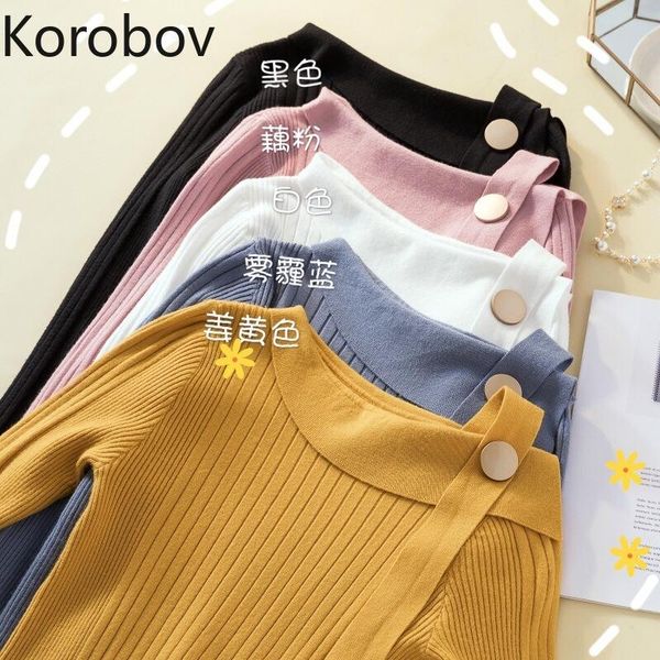 women's sweaters korobov women solid basic slash neck korean slim knit sueter mujer vintage fashion pullovers 79355, White;black
women's sweaters korobov women solid basic slash neck korean slim knit sueter mujer vintage fashion pullovers 79355, White;black