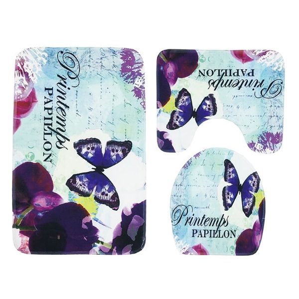 new ink butterfly dragonfly printed toilet mat three piece bathroom non slip carpet set
new ink butterfly dragonfly printed toilet mat three piece bathroom non slip carpet set