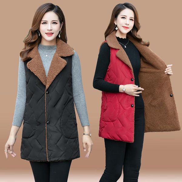 women's vests 2021 autumn winter women vest cotton-padded long waistcoat plus size female sleeveless casual parka outwear mujer xl-5xl, Black;white
women's vests 2021 autumn winter women vest cotton-padded long waistcoat plus size female sleeveless casual parka outwear mujer xl-5xl, Black;white