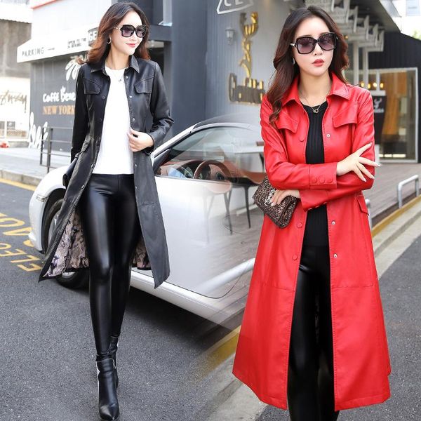 women's leather & faux long jacket women fashion coat female oversize turn collar single covered button outerwear black red army green
women's leather & faux long jacket women fashion coat female oversize turn collar single covered button outerwear black red army green