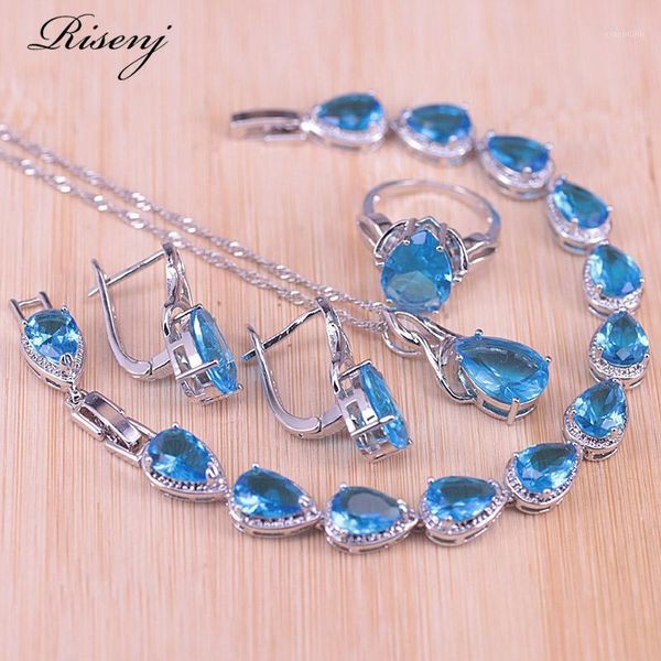 earrings & necklace risenj sky blue stone silver color costume jewelry set hoop ring bracelet factory price
earrings & necklace risenj sky blue stone silver color costume jewelry set hoop ring bracelet factory price