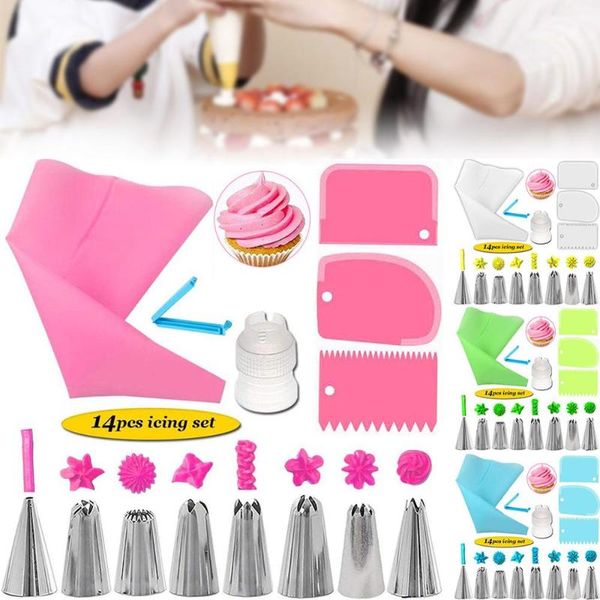 baking & pastry tools 14pcs/set piping-nozzles silicone bag kit cake decorating diy icing piping cream reusable kitchen accessories
baking & pastry tools 14pcs/set piping-nozzles silicone bag kit cake decorating diy icing piping cream reusable kitchen accessories