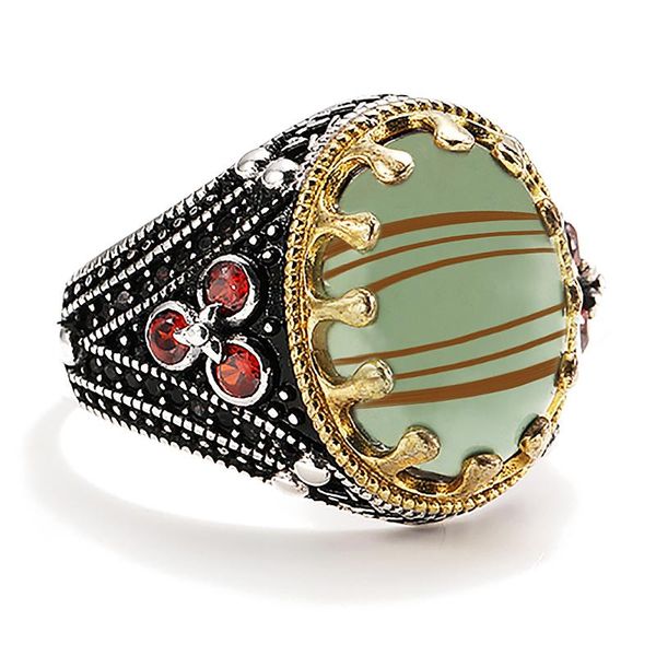 cluster rings men's silver color ring retro style male domineering side inlaid red beeswax jewelry gift, Golden;silver
cluster rings men's silver color ring retro style male domineering side inlaid red beeswax jewelry gift, Golden;silver