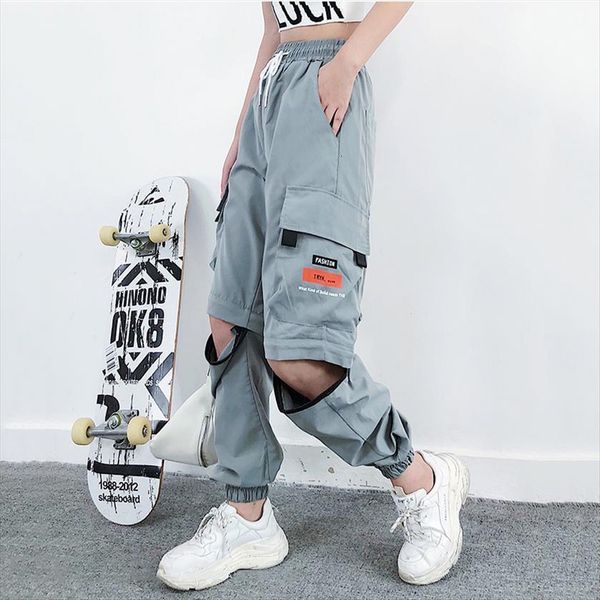 streetwear loose zipper pocket women capris cargo drawstring solid high waist trousers joggers, Black;white
streetwear loose zipper pocket women capris cargo drawstring solid high waist trousers joggers, Black;white