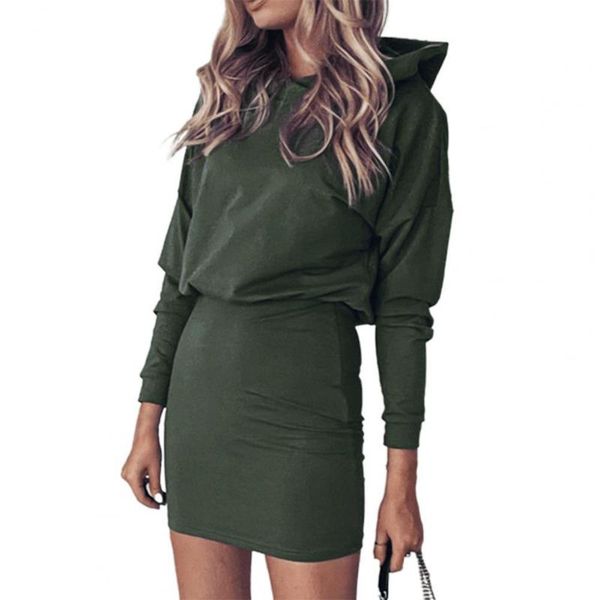 casual dresses women party dress 2021 hooded long sleeve pencil autumn stretchy high waist mini streetwear, Black;gray 
casual dresses women party dress 2021 hooded long sleeve pencil autumn stretchy high waist mini streetwear, Black;gray