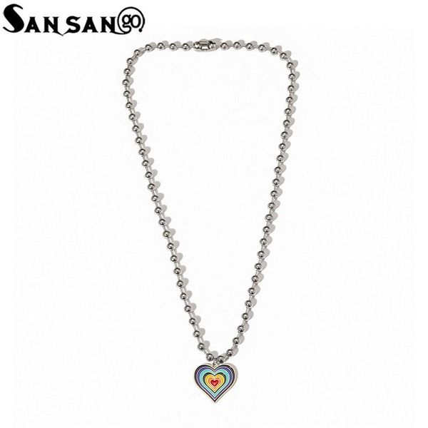 pendant necklaces enamel rainbow heart necklace for women beads chain chokers party jewelry gift, Silver
pendant necklaces enamel rainbow heart necklace for women beads chain chokers party jewelry gift, Silver
