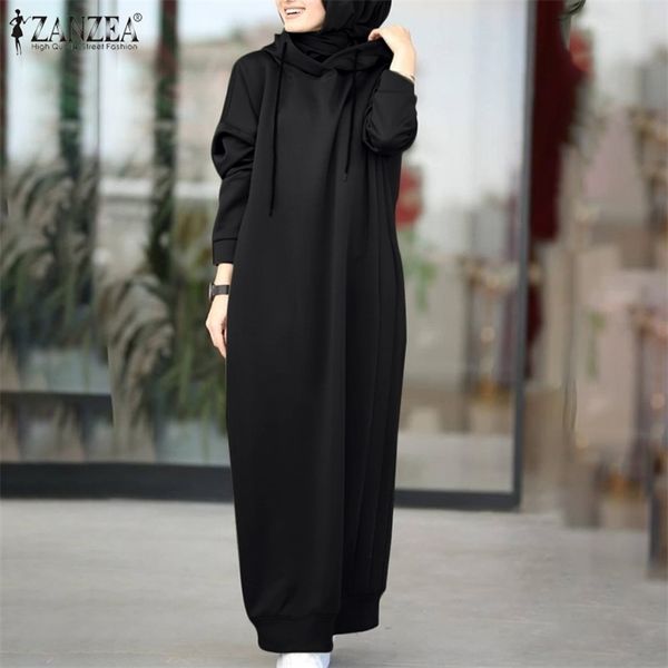 womens winter pullovers zanzea 2021 stylish hooded hoodies casual long sleeve maxi vestidos female drawstring robe plus size, Black;gray
womens winter pullovers zanzea 2021 stylish hooded hoodies casual long sleeve maxi vestidos female drawstring robe plus size, Black;gray