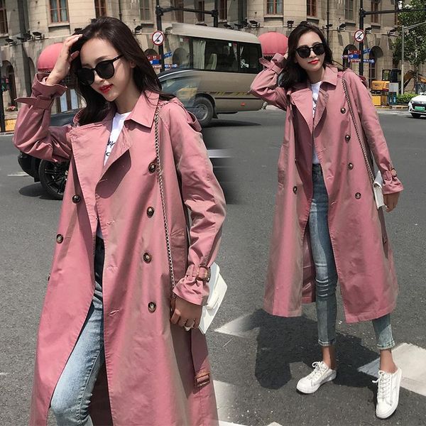 women's trench coats women solid medium long with belt female double breasted full sleeve coat high street lady loose overcoat elegant, Tan;black
women's trench coats women solid medium long with belt female double breasted full sleeve coat high street lady loose overcoat elegant, Tan;black