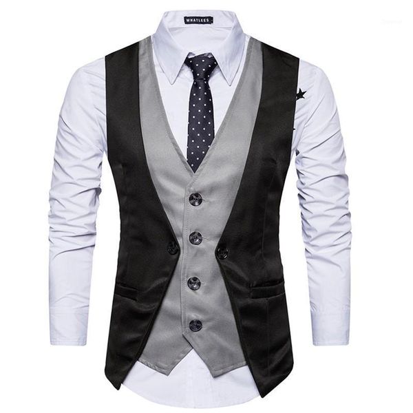 men's vests fashion fake two pieces men business suit vest chaleco hombre male waistcoat gilet homme costume casual slim fit classic, Black;white
men's vests fashion fake two pieces men business suit vest chaleco hombre male waistcoat gilet homme costume casual slim fit classic, Black;white