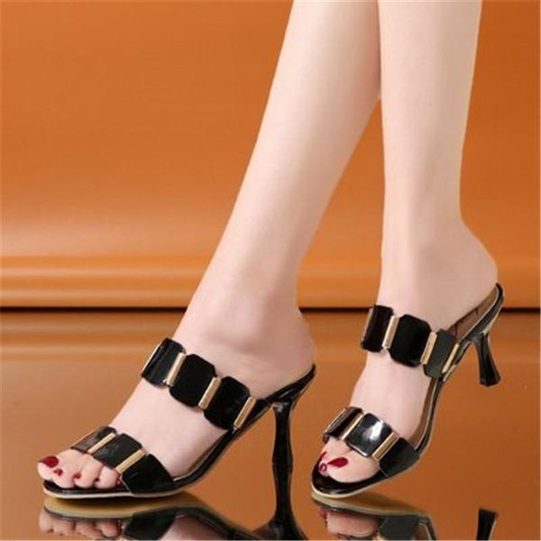 slippers 2021 fashion summer women shoes open toe mid heel sandals office beach flip flops slides hollow metal a317, Black
slippers 2021 fashion summer women shoes open toe mid heel sandals office beach flip flops slides hollow metal a317, Black