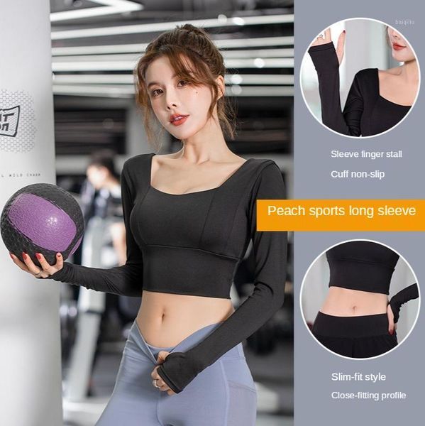 style long-sleeved t-shirt with chest pad, quick-drying and navel-bearing short-fitting sports fitness suit yoga outfit
style long-sleeved t-shirt with chest pad, quick-drying and navel-bearing short-fitting sports fitness suit yoga outfit