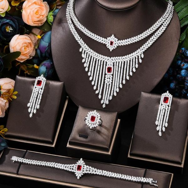 earrings & necklace brand 4 pcs shiny full cubic zirconia luxury princess bangle ring jewelry set brides wedding jewellery, Silver
earrings & necklace brand 4 pcs shiny full cubic zirconia luxury princess bangle ring jewelry set brides wedding jewellery, Silver