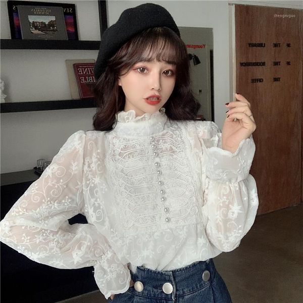 sweet style white lace shirts for women fashion flare long sleeve stand up collar blouses hipster ladies spring autumn women's &
sweet style white lace shirts for women fashion flare long sleeve stand up collar blouses hipster ladies spring autumn women's &