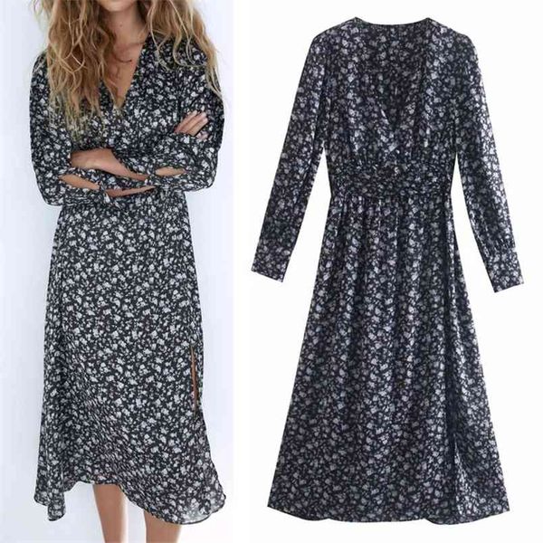 black printed satin midi dress women vintage v-neck flared hem waist pleats long sleeve woman elegant es 210519, Black;gray
black printed satin midi dress women vintage v-neck flared hem waist pleats long sleeve woman elegant es 210519, Black;gray