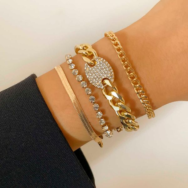 ingmark men's and women's luxury crystal bracelet set, 4-piece tennis court chain, gold, glittering rhinestone, steampunk jewelry, Golden;silver
ingmark men's and women's luxury crystal bracelet set, 4-piece tennis court chain, gold, glittering rhinestone, steampunk jewelry, Golden;silver