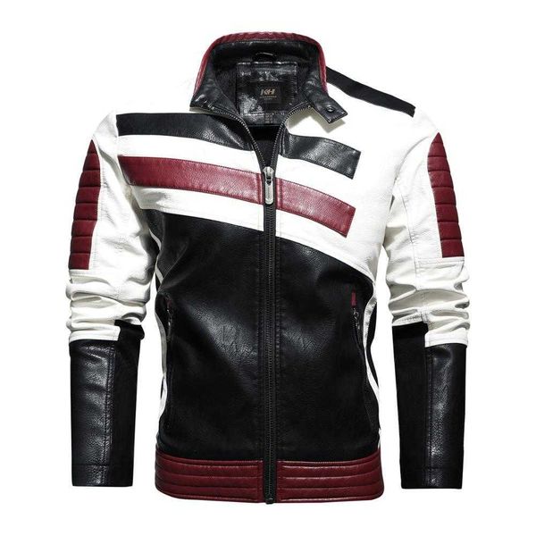 men's autumn/winter jacket with velvet warm leather matching color pu embroidered 211009, Black
men's autumn/winter jacket with velvet warm leather matching color pu embroidered 211009, Black
