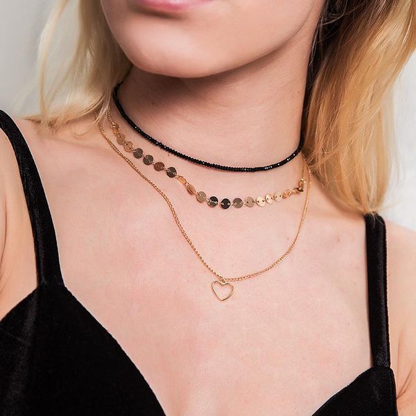 chokers shuangsheng fashion female choker black crystal gold chain coin heart strip multilayer bohemian necklace for women, Golden;silver
chokers shuangsheng fashion female choker black crystal gold chain coin heart strip multilayer bohemian necklace for women, Golden;silver