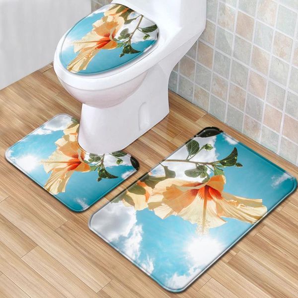 carpets scenic 3-piece floor mat toilet absorbent non-slip foot pad flannel carpet bathroom cover set 
carpets scenic 3-piece floor mat toilet absorbent non-slip foot pad flannel carpet bathroom cover set