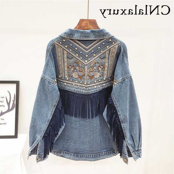 women's jackets women jacket denim spring vintage floral embroidery suede fringe loose coat long sleeve outerwear female boho, Black;brown
women's jackets women jacket denim spring vintage floral embroidery suede fringe loose coat long sleeve outerwear female boho, Black;brown