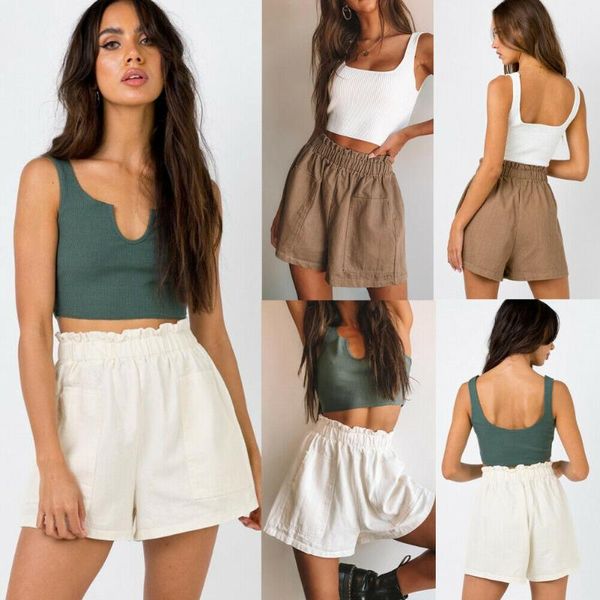women's shorts 2021 est casual solid high waist loose fashion women ladies summer plus size, White;black
women's shorts 2021 est casual solid high waist loose fashion women ladies summer plus size, White;black