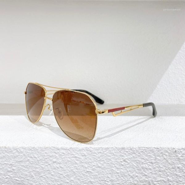 gold metal sunglasses for men brown gradient lens classic pilot style, White;black
gold metal sunglasses for men brown gradient lens classic pilot style, White;black