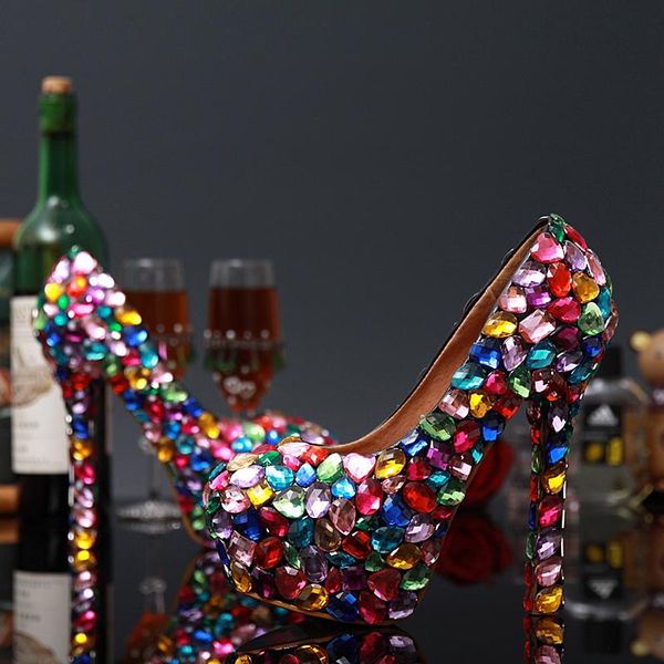 dress shoes crystal women wedding 14cm high heels genuine leather pumps handmade colorful bride ladies big size 43, Black
dress shoes crystal women wedding 14cm high heels genuine leather pumps handmade colorful bride ladies big size 43, Black