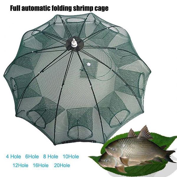 fishing accessories 4/6/8/10 /12/16/20hole automatic net trap portable folding crayfish catcher mesh cage with ring for pesca
fishing accessories 4/6/8/10 /12/16/20hole automatic net trap portable folding crayfish catcher mesh cage with ring for pesca