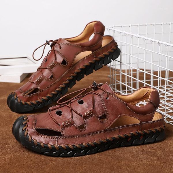 sandals 2021 summer men's leather trend baotou anti-collision beach shoes men outdoor scarpe oumo1, Black
sandals 2021 summer men's leather trend baotou anti-collision beach shoes men outdoor scarpe oumo1, Black