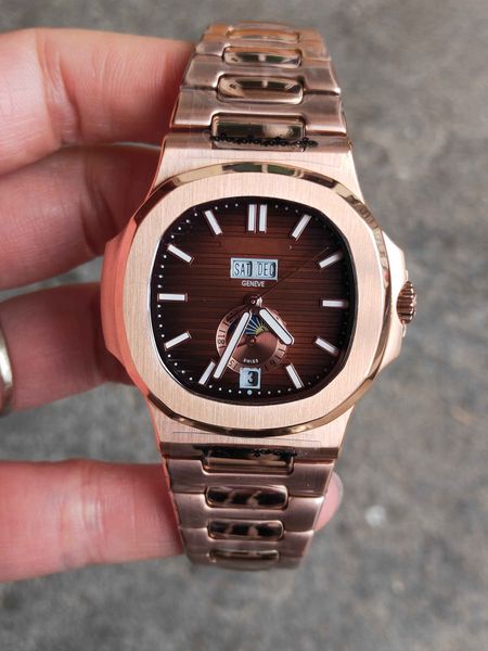 40mm fashion designer mens automatic mechanical watch rose gold stainless steel strap brown dial men's wristwatch waterproof sports man, Slivery;brown
40mm fashion designer mens automatic mechanical watch rose gold stainless steel strap brown dial men's wristwatch waterproof sports man, Slivery;brown