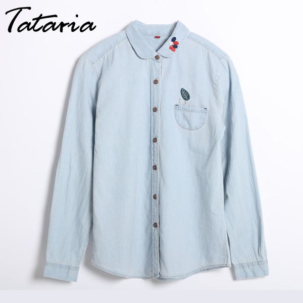 denim shirt women with embroidery long sleeve womens and blouses for woman shirts turn down collar blusa jeans feminina 210514, White
denim shirt women with embroidery long sleeve womens and blouses for woman shirts turn down collar blusa jeans feminina 210514, White