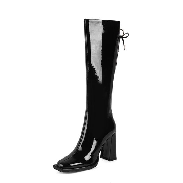 winter knee boots women designer square toes block hight heel soft natural genuine leather party wedding fashion luxury platform lady warorw, Black
winter knee boots women designer square toes block hight heel soft natural genuine leather party wedding fashion luxury platform lady warorw, Black