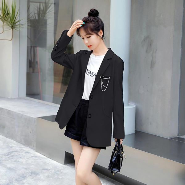 women's suits & blazers spring autumn black blazer for women fashion elegant korean style slim casual single breasted khaki suit jacket, White;black
women's suits & blazers spring autumn black blazer for women fashion elegant korean style slim casual single breasted khaki suit jacket, White;black