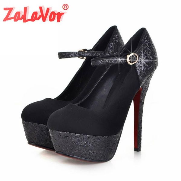 dress shoes zalavor women pumps fashion patchwork designer platform thin high heels buckle party footwear size 32-43, Black
dress shoes zalavor women pumps fashion patchwork designer platform thin high heels buckle party footwear size 32-43, Black