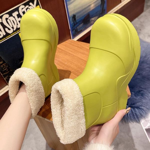 boots winter keep warm plush lining design women ankle rainboots slip-on ladies rain shoes outdoor waterproof platform, Black
boots winter keep warm plush lining design women ankle rainboots slip-on ladies rain shoes outdoor waterproof platform, Black