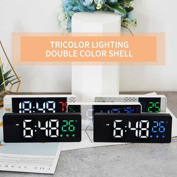 other clocks & accessories led mirror alarm clock digital voice control snooze time temperature display night mode home decor
other clocks & accessories led mirror alarm clock digital voice control snooze time temperature display night mode home decor
