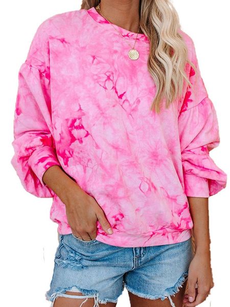 women summer tie dye blouse long-sleeved sweatshirt personality gradient color round neck long sleeve women's blouses & shirts, White
women summer tie dye blouse long-sleeved sweatshirt personality gradient color round neck long sleeve women's blouses & shirts, White