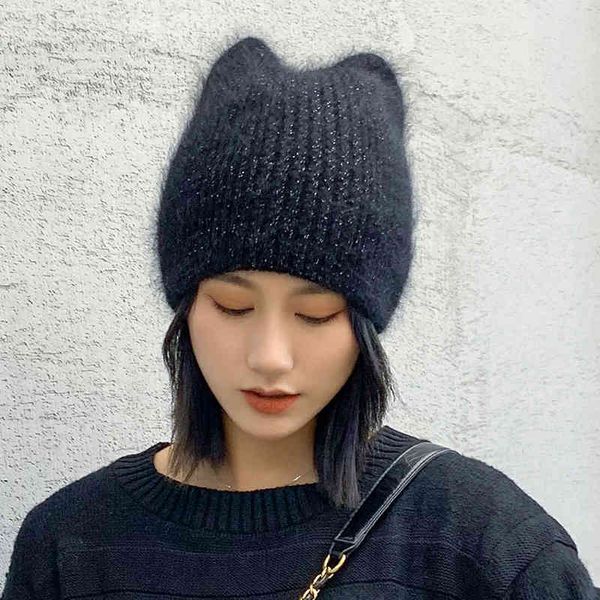 french hat autumn and winter female fox wool warm ear protection knitted fashion travel lovely, Blue;gray
french hat autumn and winter female fox wool warm ear protection knitted fashion travel lovely, Blue;gray