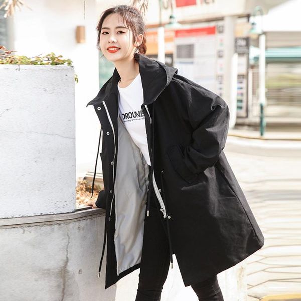 women's trench coats coat womens mid-length 2021 autumn winter fashion casual loose hooded solid color long sleeve women jacket, Tan;black
women's trench coats coat womens mid-length 2021 autumn winter fashion casual loose hooded solid color long sleeve women jacket, Tan;black